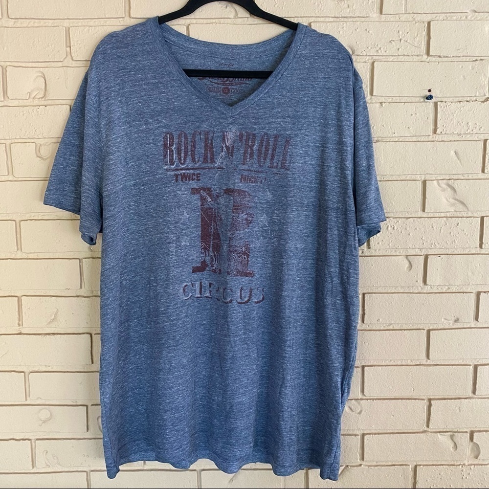 Lucky Brand Rock N' Roll Circus T-Shirt Crewneck Classic Fit Gray Men's XXL